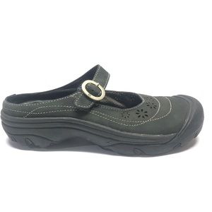 KEEN Olive Green Slip On Mary Jane Sandals Suede 7